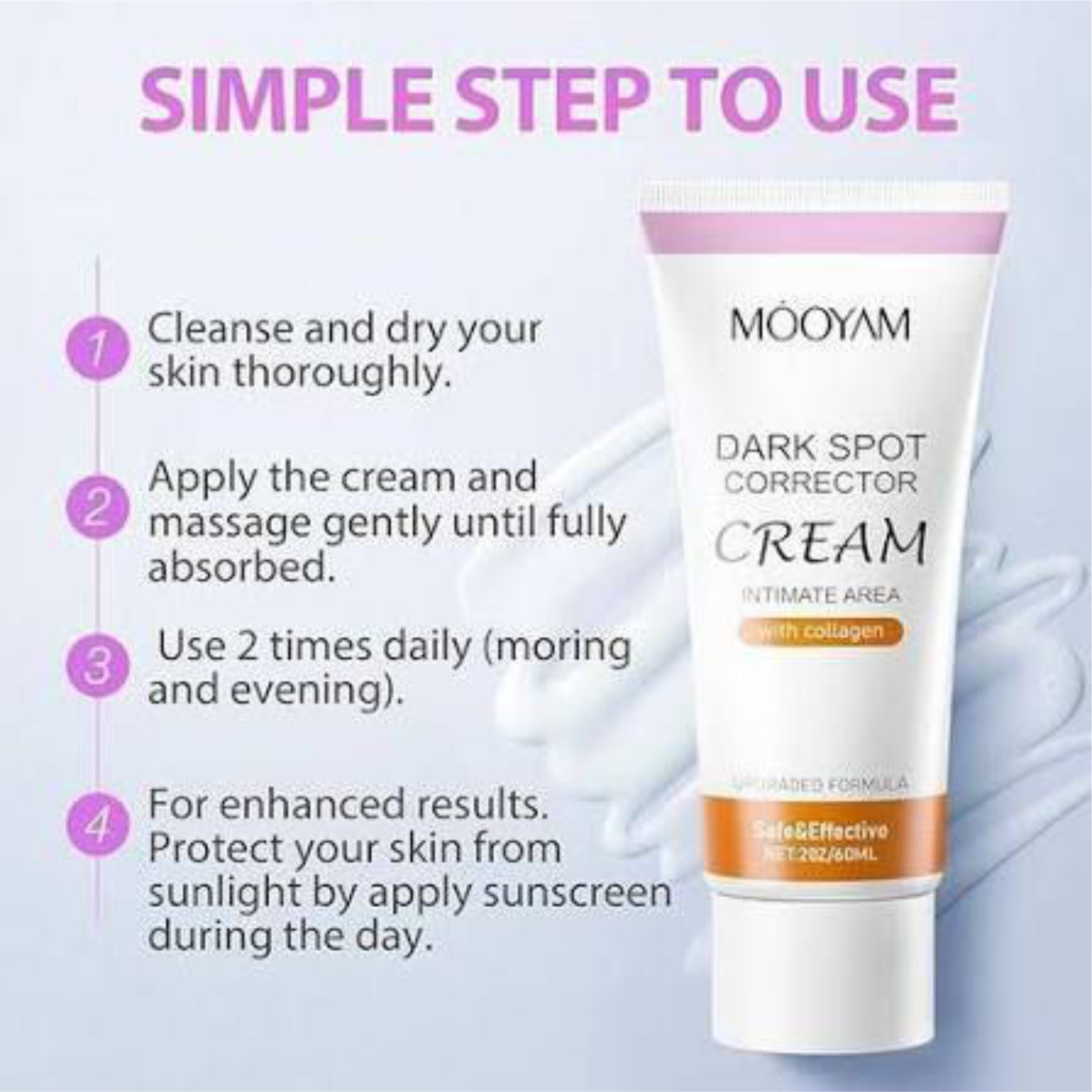 dark spot corrector cream steps
